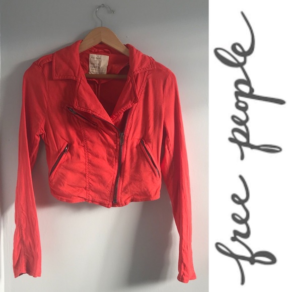 Free People Jackets & Blazers - FREE PEOPLE Linen Moto Jacket